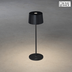 Lampe de table  accu POSITANO rond, CCT Switch, dimmable IP54, noir  gradable